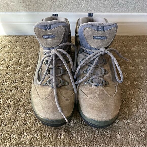 Hi-Tec Women’s Gray and Blue Suede Leather Hiking Walking Boots Size 9.5 - Picture 2 of 16